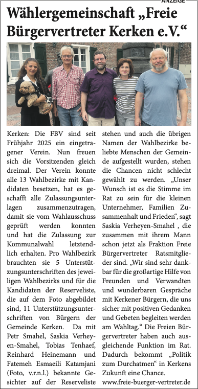 Pressebericht Niederrhein Nachrichten 06.09.2025