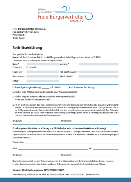 Beitrittserklärung FBV